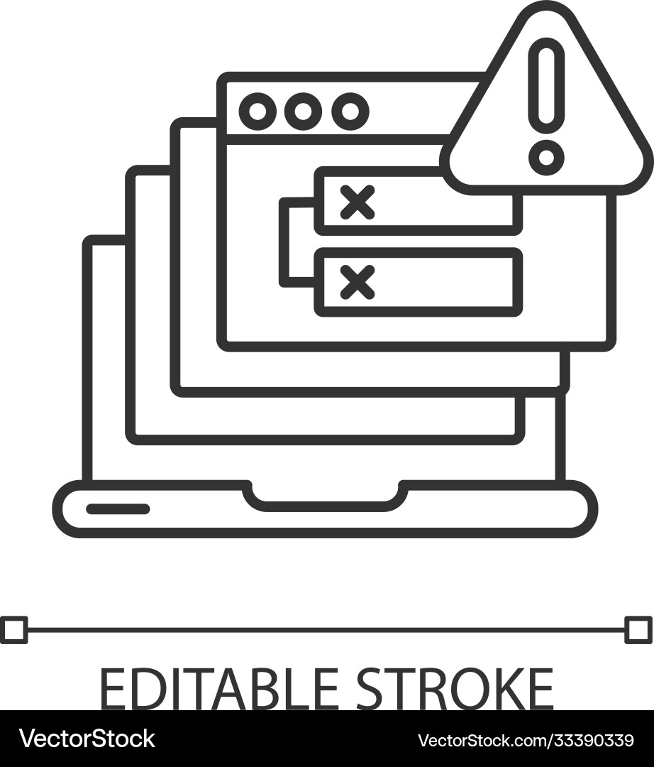 Internal server error linear icon Royalty Free Vector Image