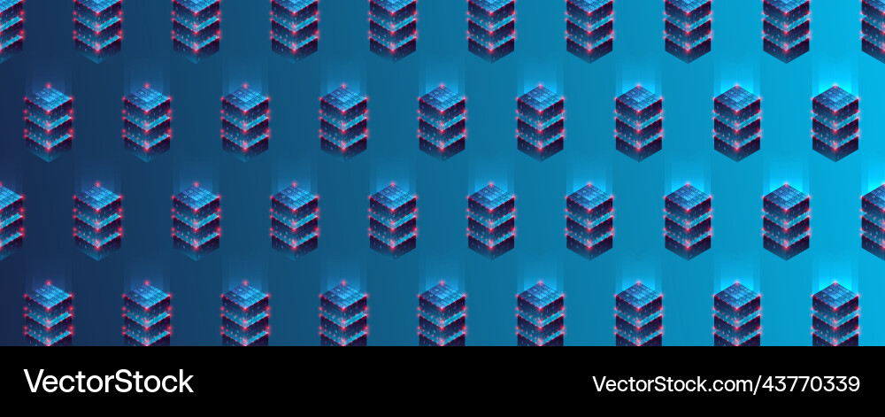 Isometric Technology Network Pattern Vector Image