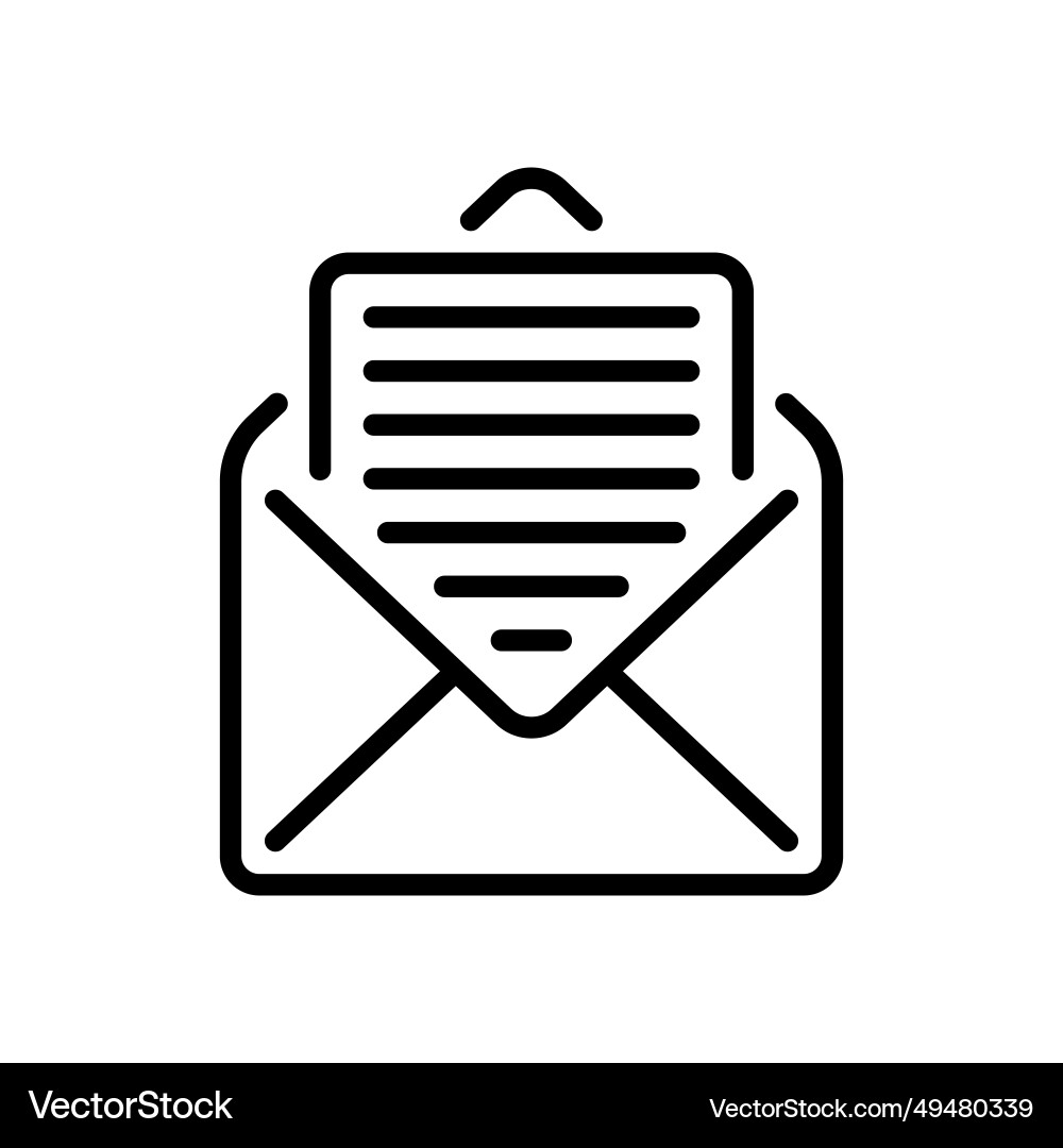 Line icon design of basic open email or read Line icon design of basic open email or read vector image