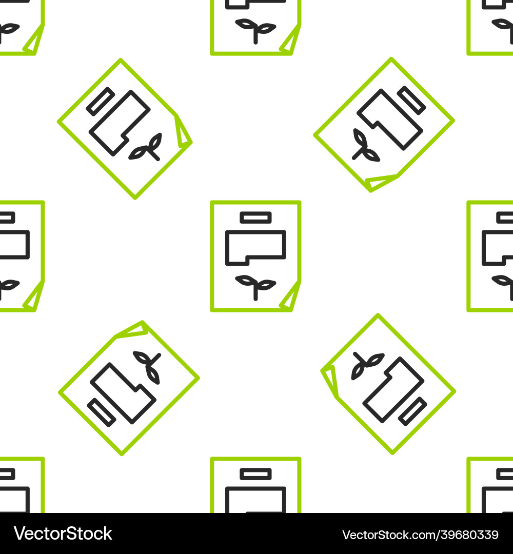 Line leaf document icon isolated seamless pattern Vector Image