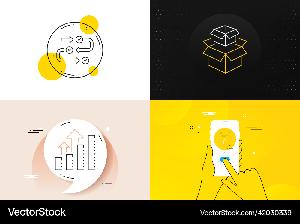 Minimal set of packing boxes upload file Minimal set of packing boxes upload file vector image