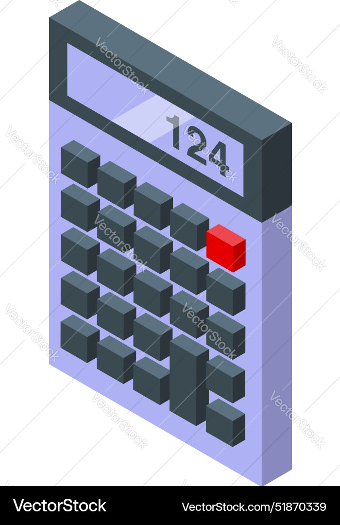Modern calculator displaying counting numbers Modern calculator displaying counting numbers vector image