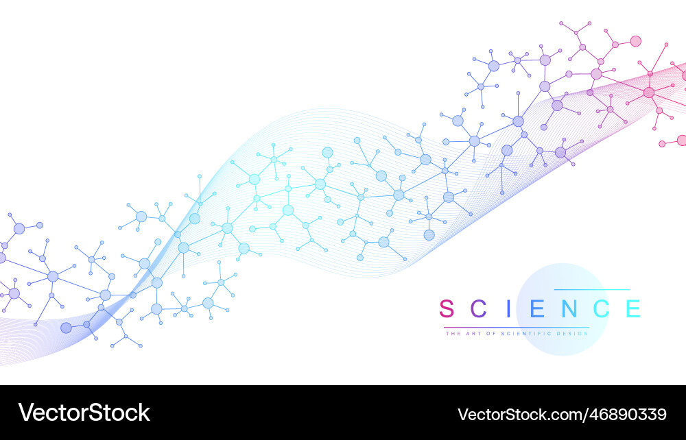 Molecular abstract structure background Royalty Free Vector
