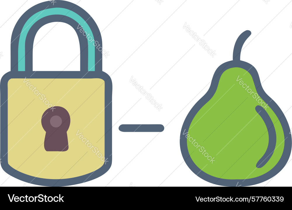 Padlock and pear icon design generative ai vector image