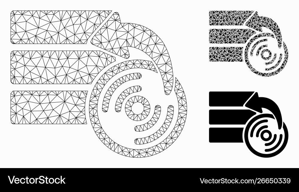 Restore database mesh wire frame model Restore database mesh wire frame model vector image