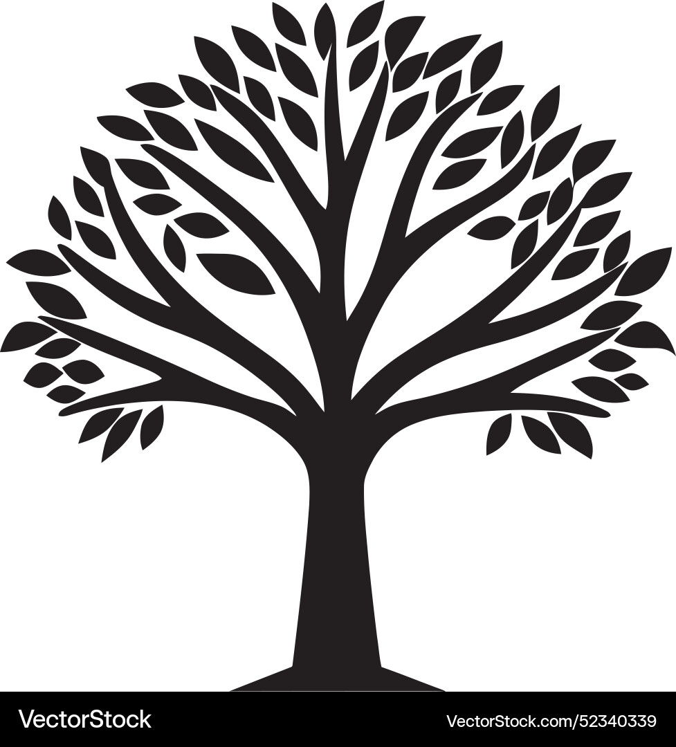 Sable sonnet detailed black tree Royalty Free Vector Image