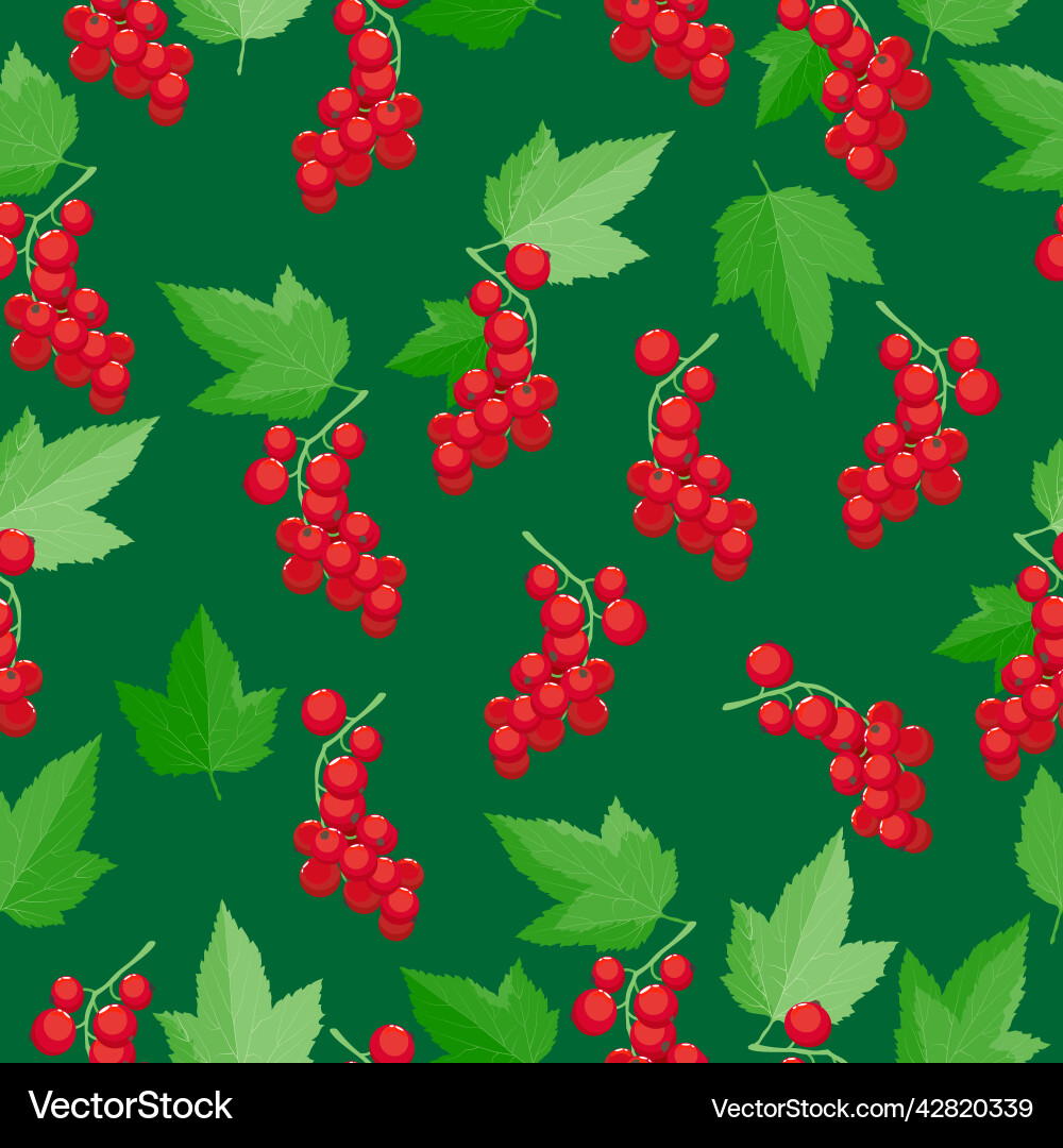 Seamless pattern with red currant branches Vector Image