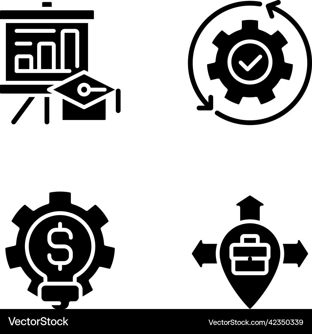 Verbesserung Geschäftsprozess schwarze Glyph-Symbole Verbesserung Geschäftsprozess schwarze Glyph-Symbole vektorbild