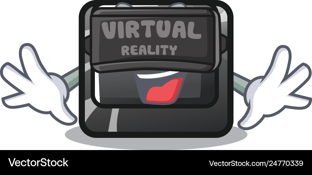 Virtual reality button page up on computer cartoon Vector Image