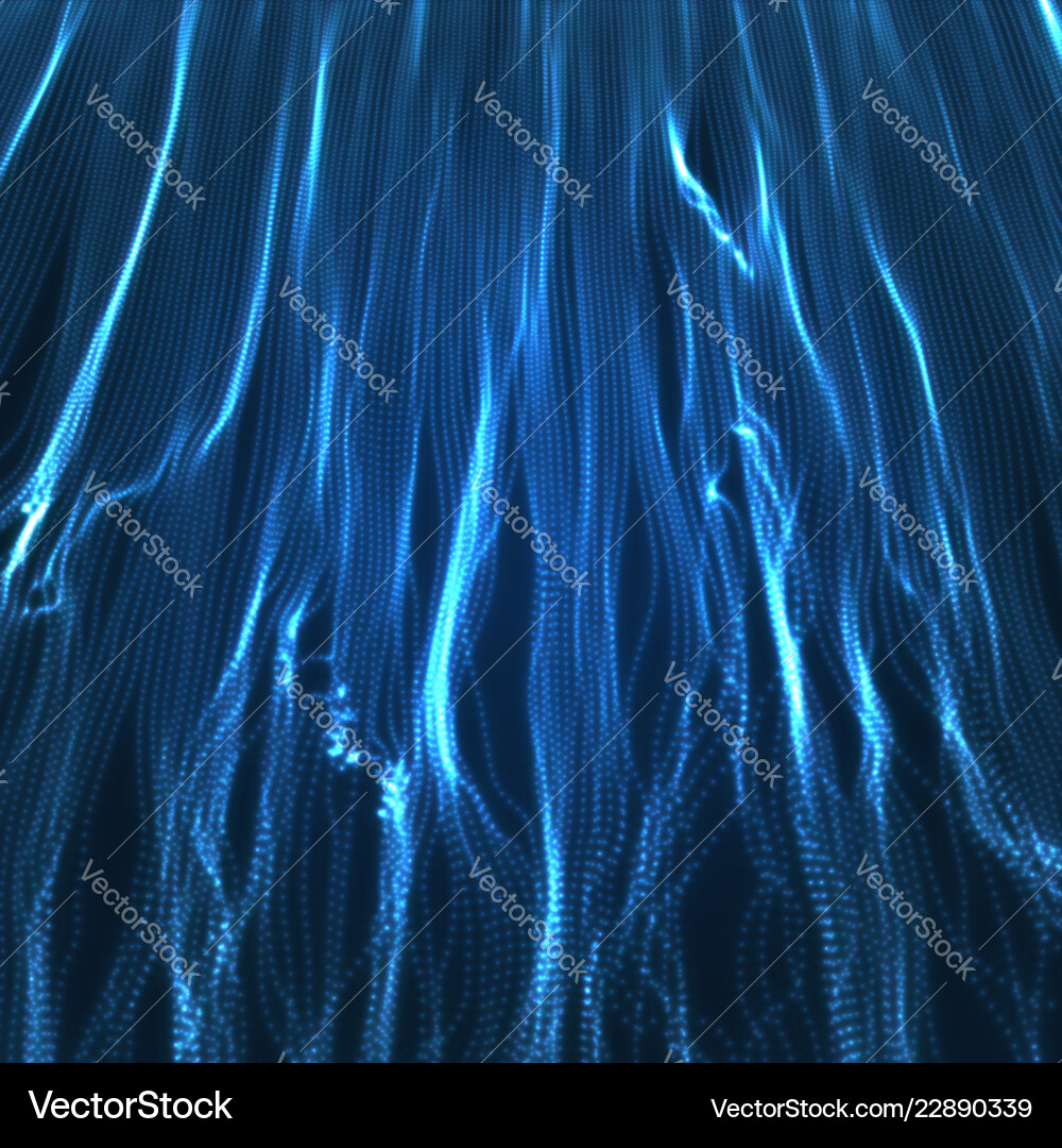 Wave background with dots network design Vector Image