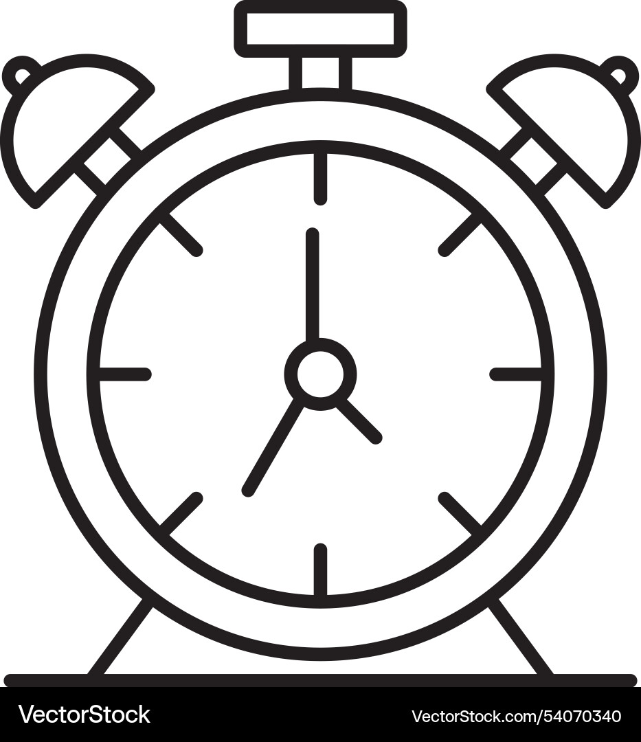 Alarm clock line icon design Vector Image