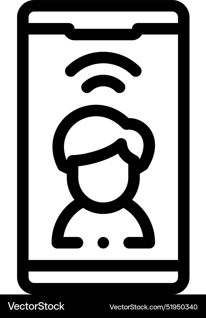 Call icon thin linear style design isolated Vector Image