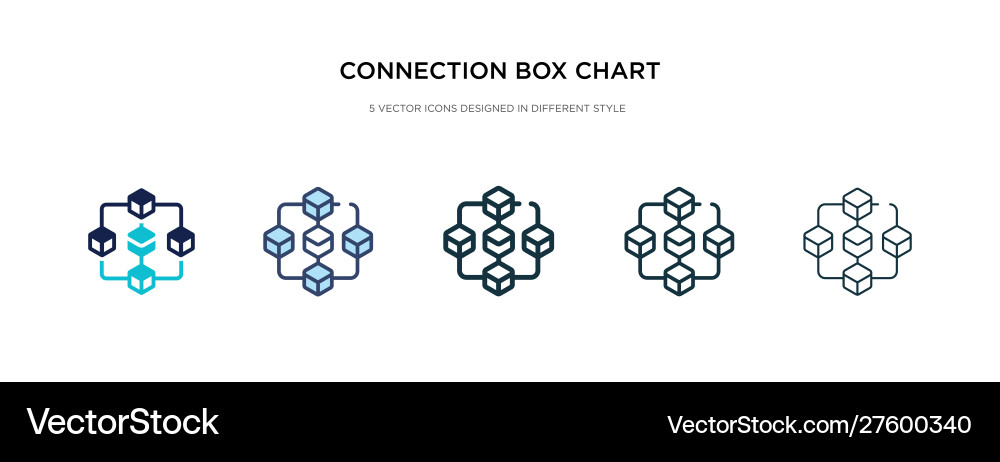 Connection box chart icon in different style two Connection box chart icon in different style two vector image