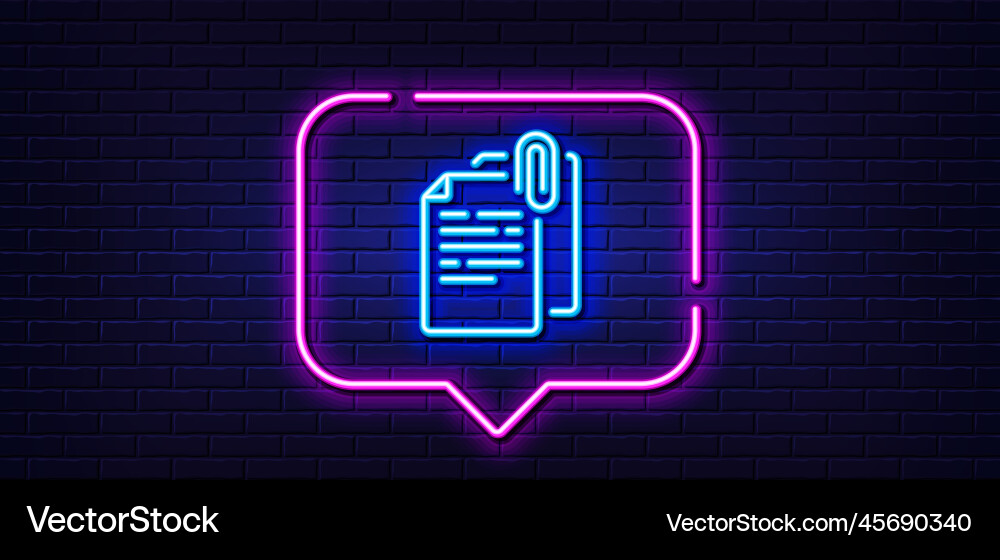 Document attachment line icon file with paper Document attachment line icon file with paper vector image
