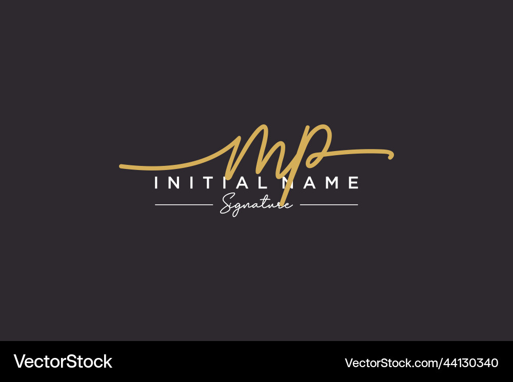 Elegant Initial MP Signature Logo vector image