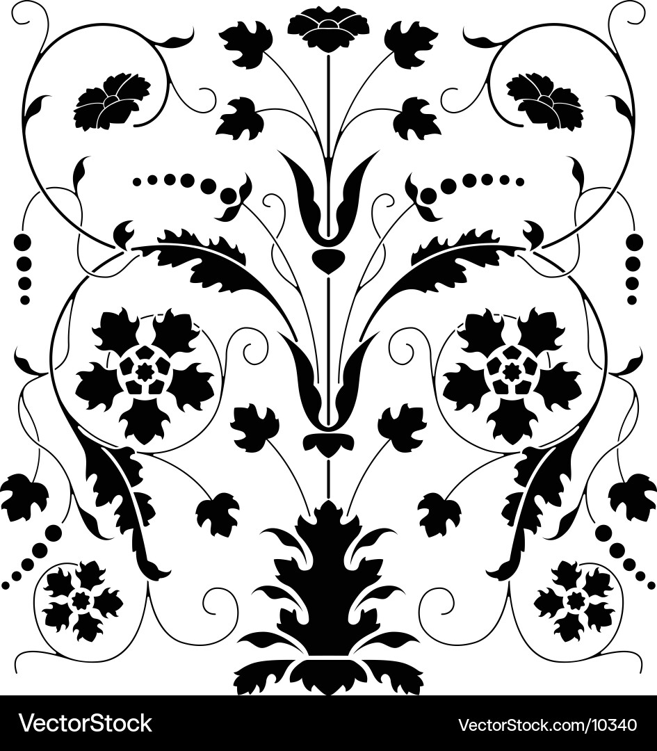 Floral Scroll Pattern Vector Image
