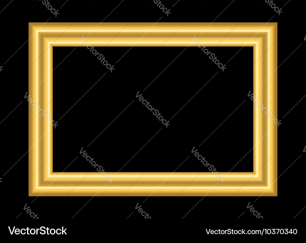 Gold frame simple golden black Royalty Free Vector Image
