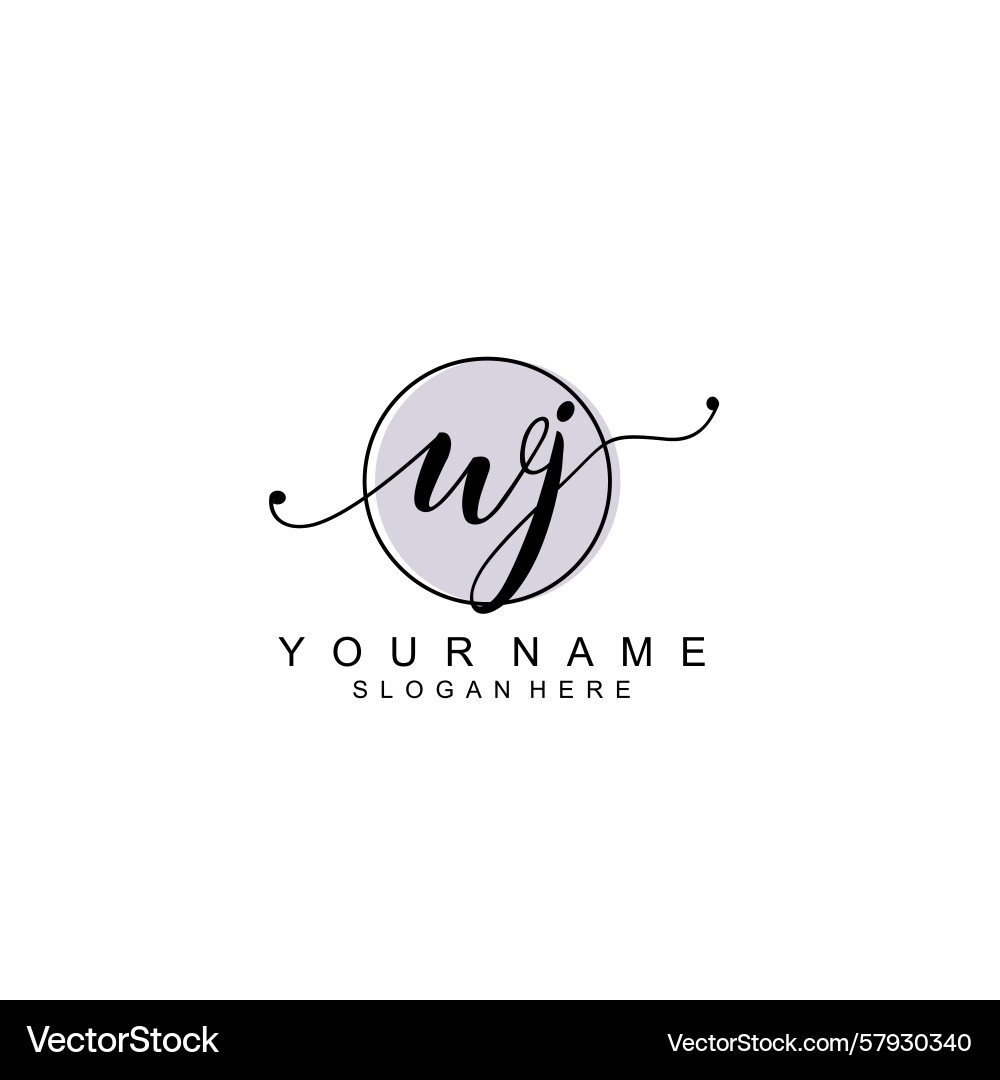 Handwriting logo concepts with initial wj Vector Image