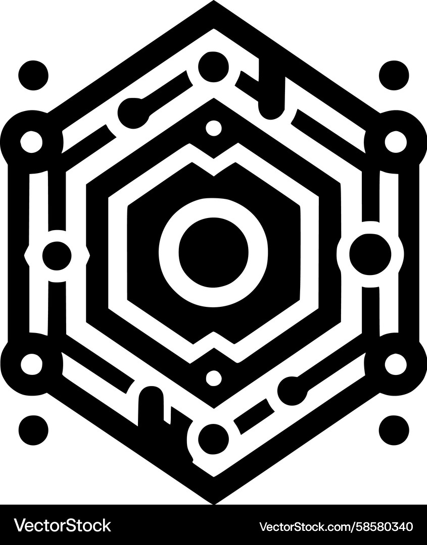 Hexagonal circuit network Vector Image
