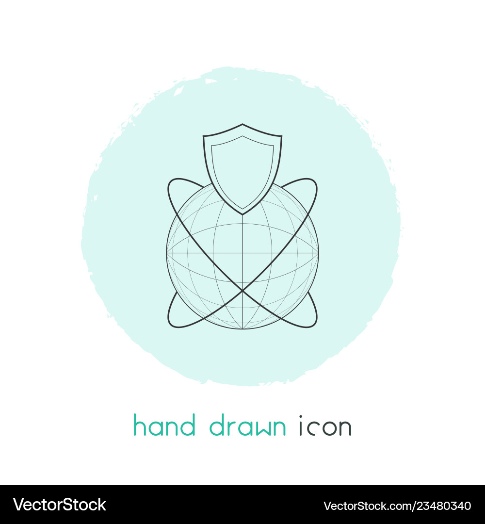 Internet protection icon line element Internet protection icon line element vector image