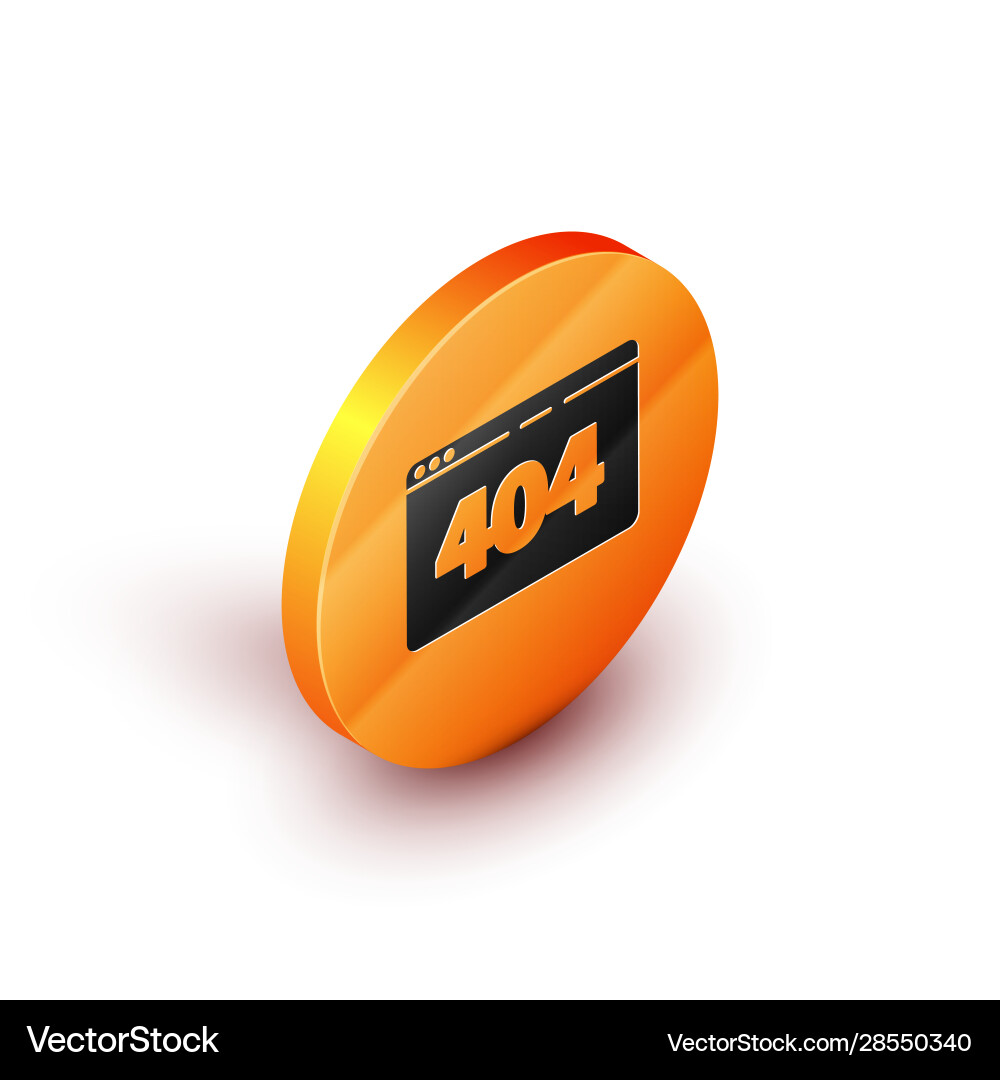 Isometric page with a 404 error icon isolated Isometric page with a 404 error icon isolated Vector Image