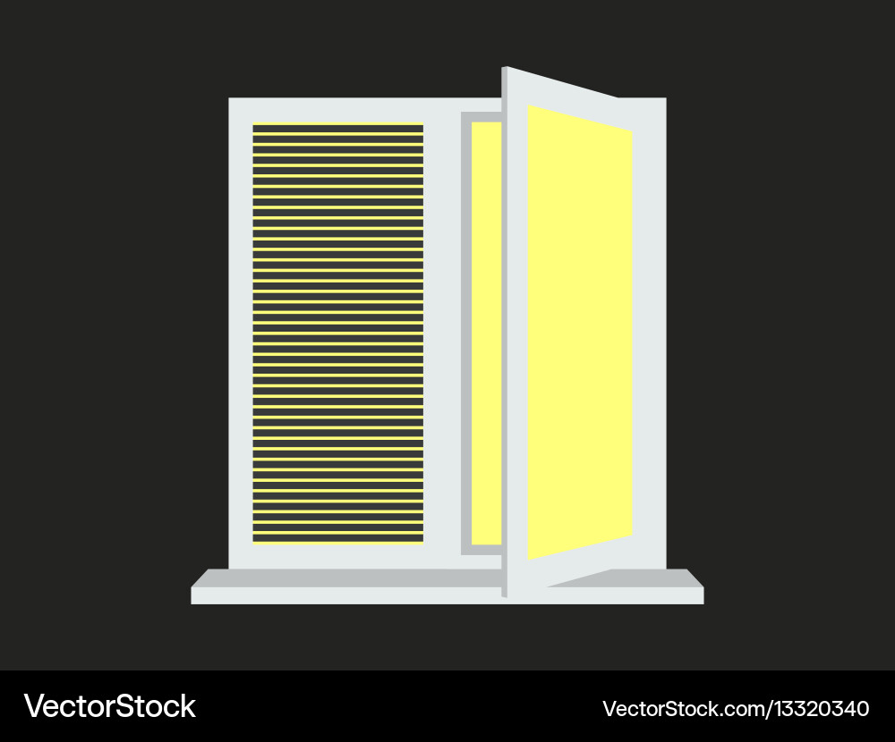 Light from the open window with shutters Light from the open window with shutters vector image