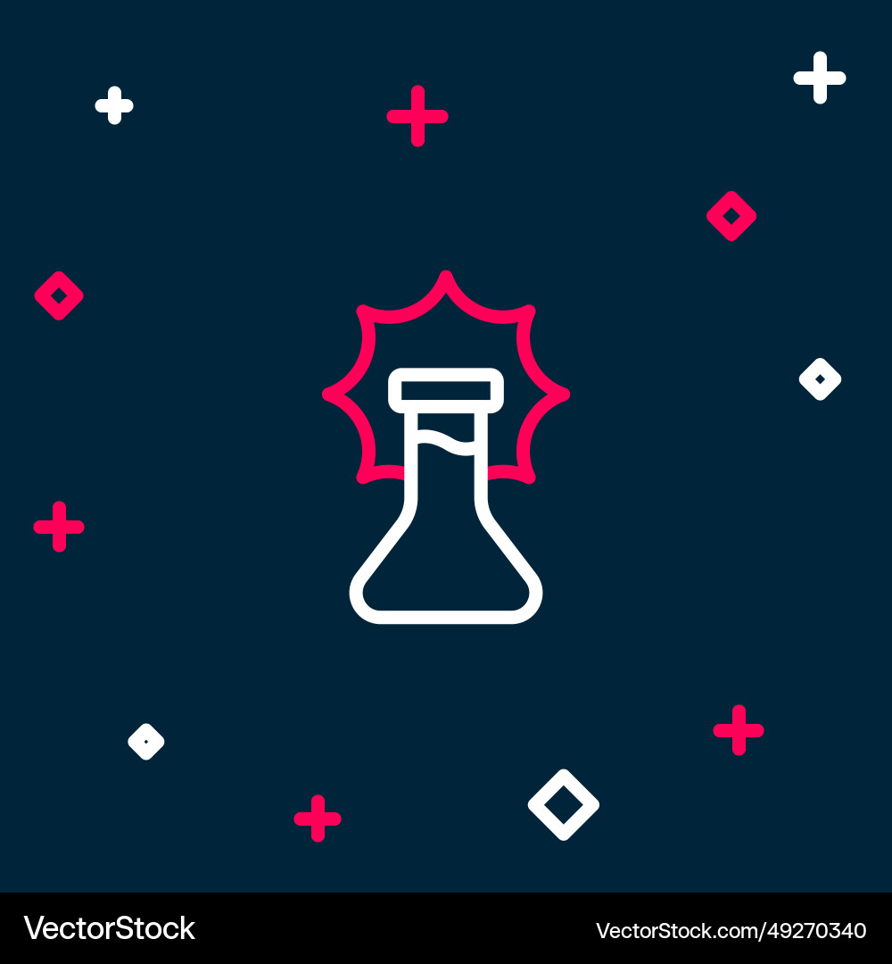 Line chemical experiment explosion in the flask Vector Image