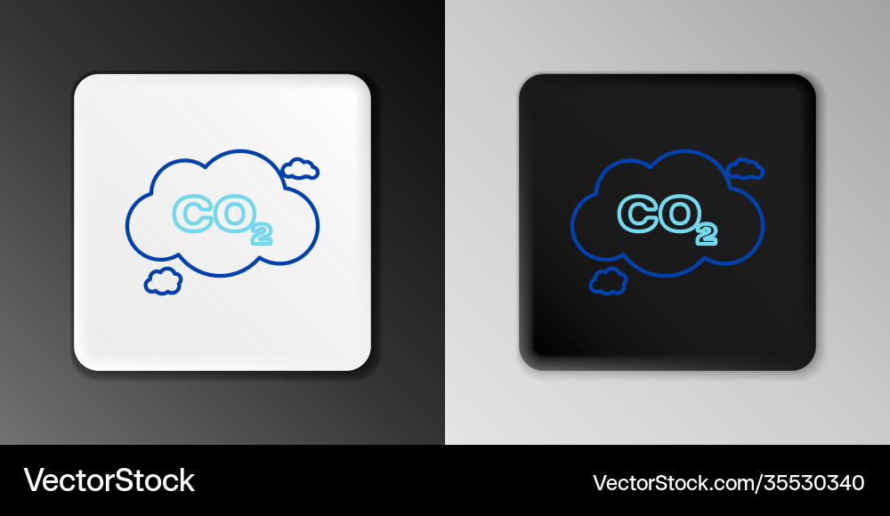Line co2 emissions in cloud icon isolated on grey Line co2 emissions in cloud icon isolated on grey vector image