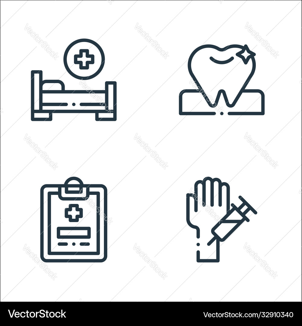 Medicine line icons linear set quality Medicine line icons linear set quality vector image