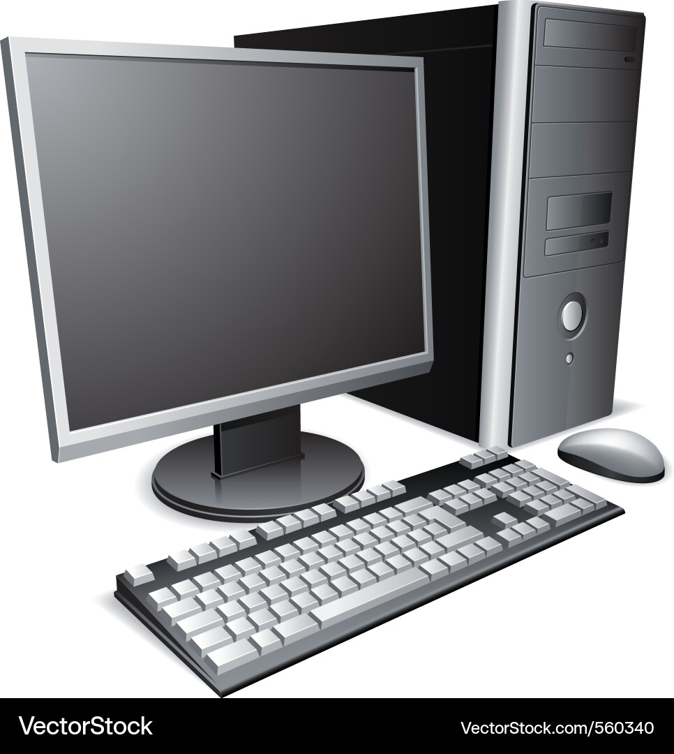 Modern Desktop Computer Setup vector image