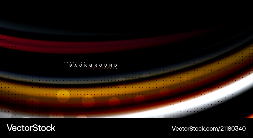 Multicolored wave lines on black background design Vector Image
