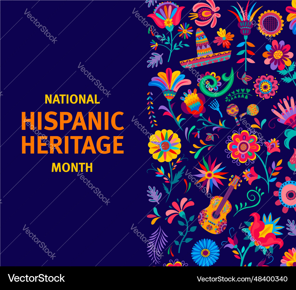 National hispanic heritage month festival banner National hispanic heritage month festival banner vector image