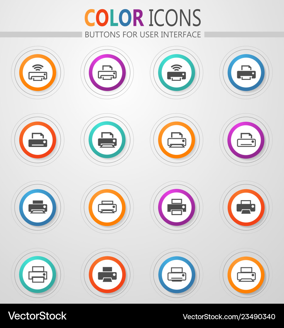 Print icons set Print icons set vector image