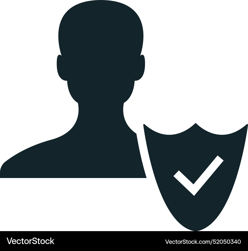 Secure user account with check mark shield Secure user account with check mark shield Vector Image