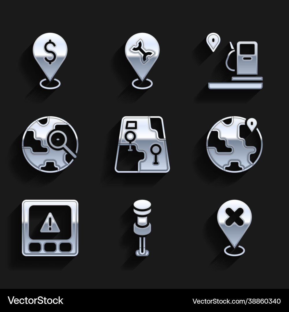 Set city map navigation push pin location Set city map navigation push pin location vector image