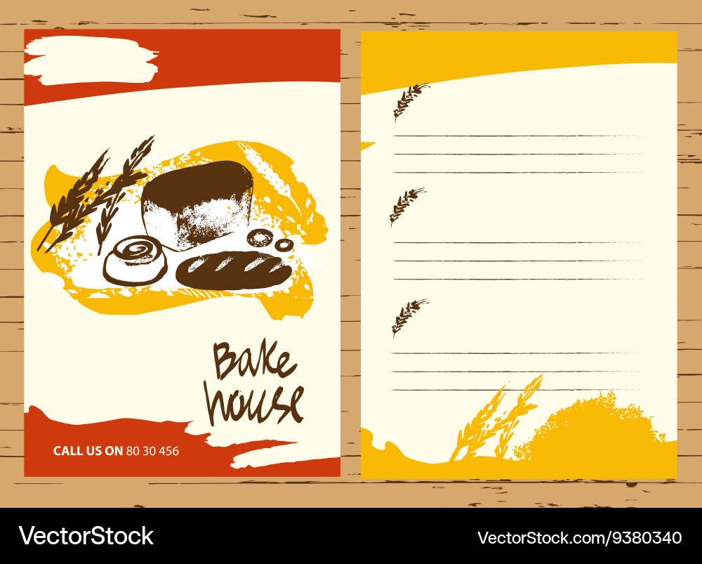 Set of bread and roll for menu Vector Image