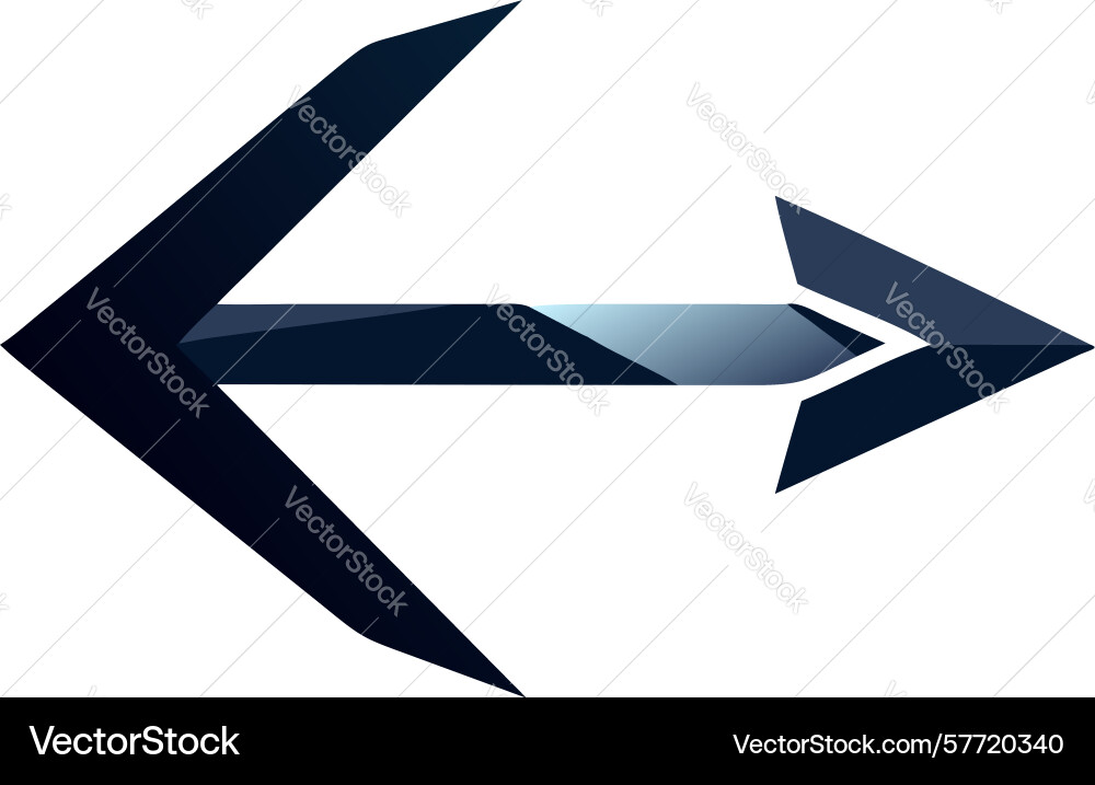 Textured pointed left arrow design generative ai vector image
