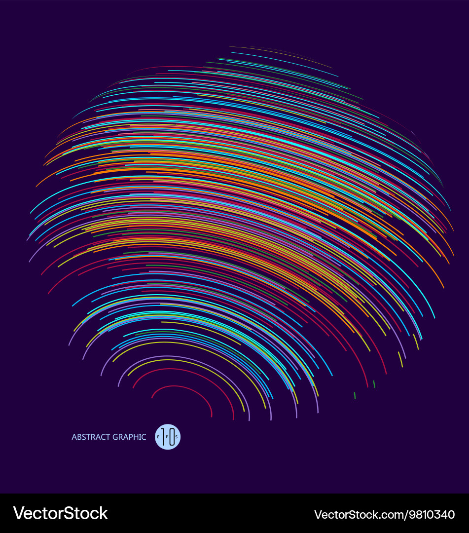 Three-dimensional sphere composed of multicolored vector image