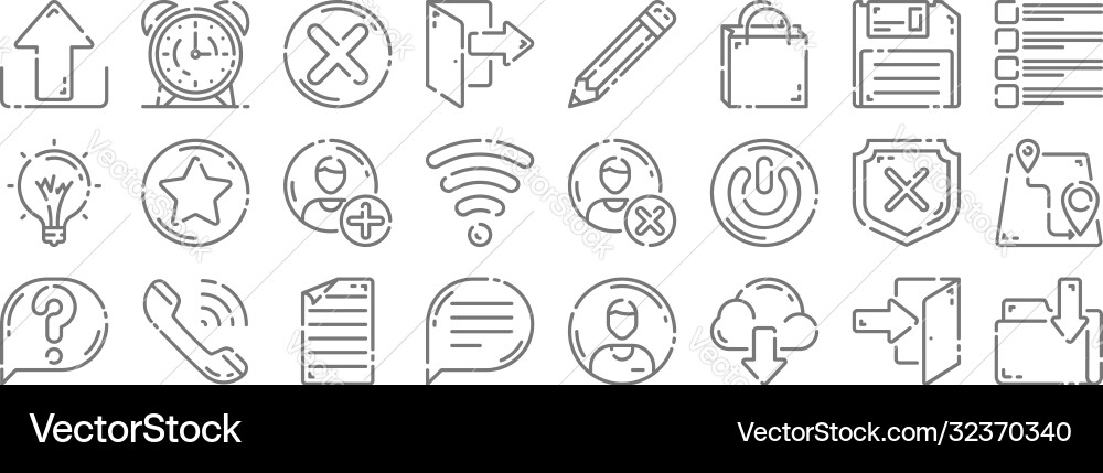 User interface line icons linear set quality User interface line icons linear set quality vector image