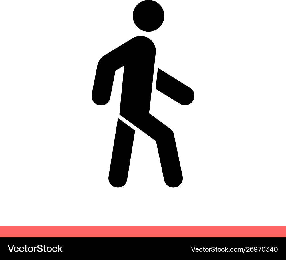 Walk icon for web or mobile app Walk icon for web or mobile app Vector Image