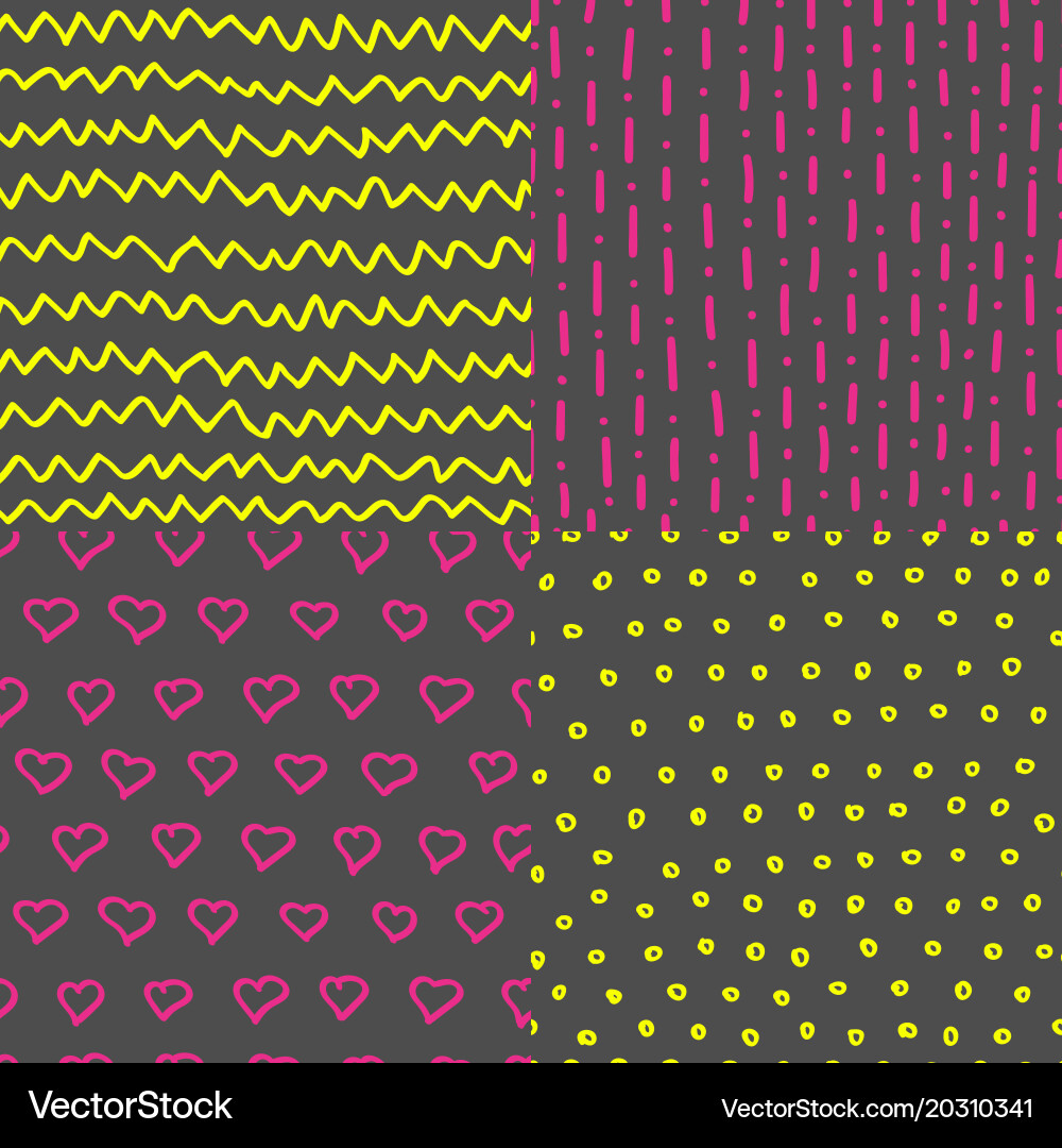 Abstract handgezeichnete nahtlose Muster Set einfach Vektorbild
