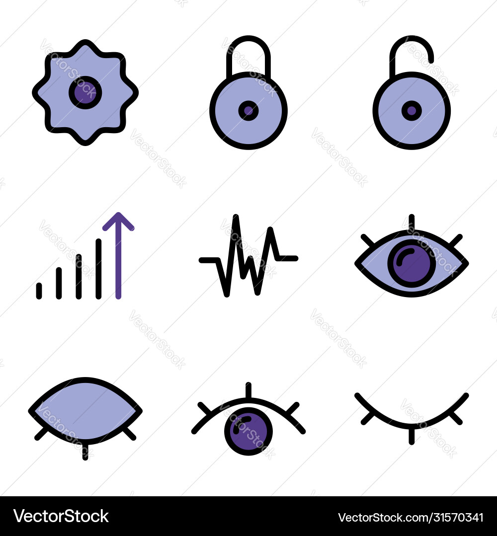 Basic user interface icon set outline include Basic user interface icon set outline include vector image