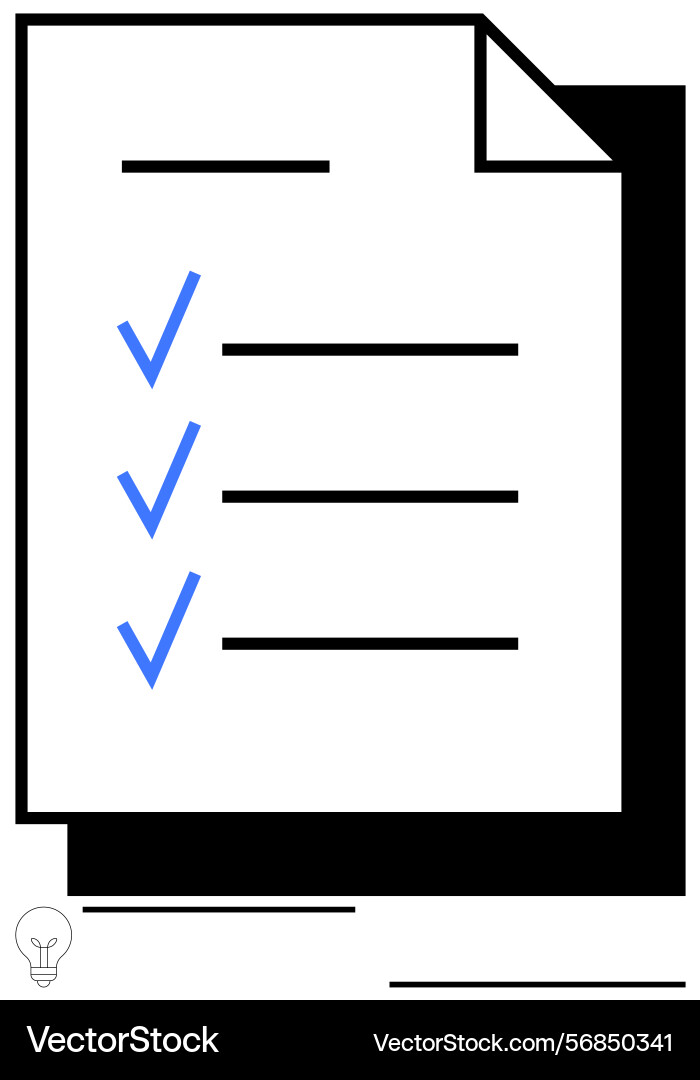 Checklist with blue checkmarks on a document stack Checklist with blue checkmarks on a document stack vector image