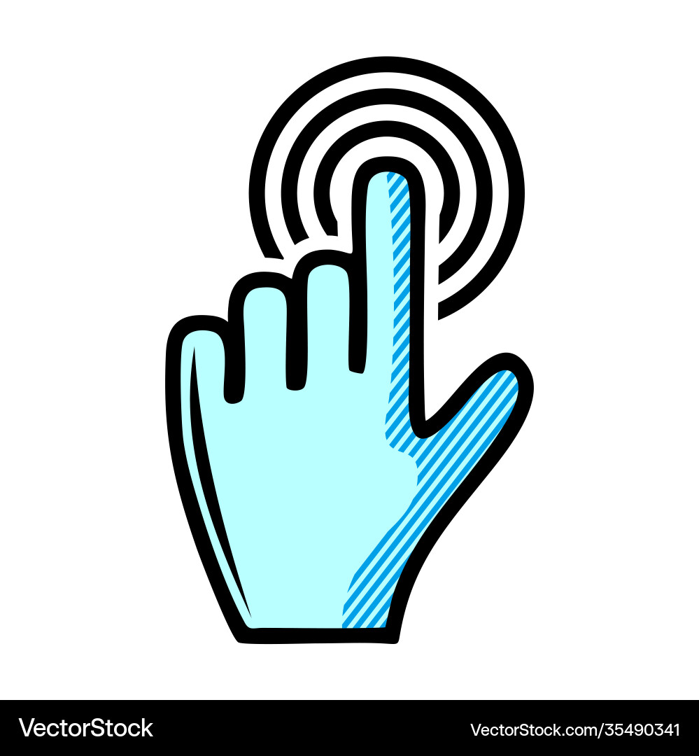 Click hand icon pointer on a white background vector image