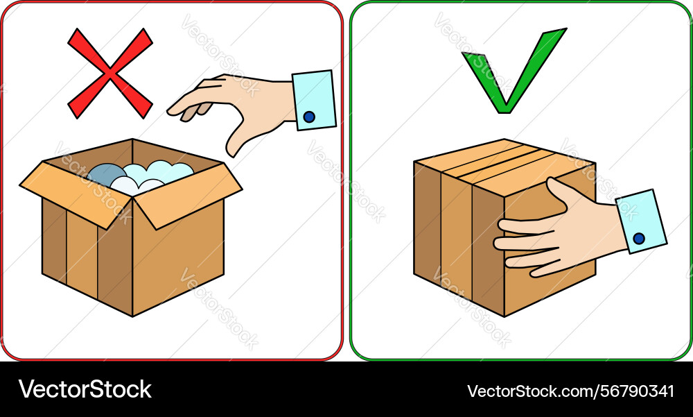 Do not open boxes take them closed Vector Image