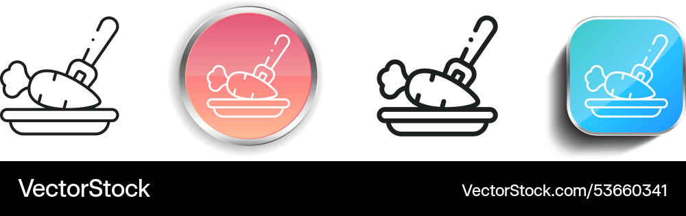 Eating icon thin linear regular and button style vector image