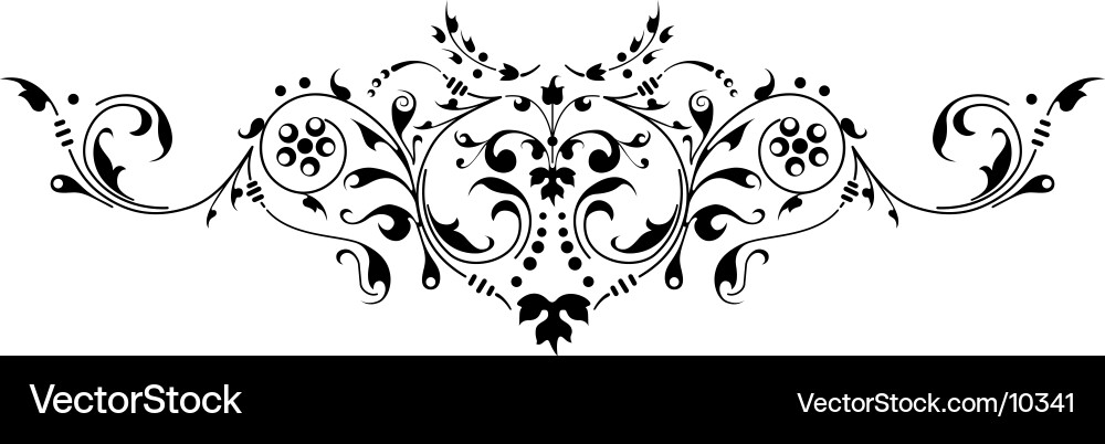 Floral Scroll Pattern Vector Image