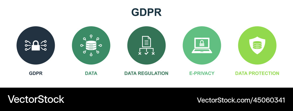 Gdpr data regulation e-privacy Royalty Free Vector Image