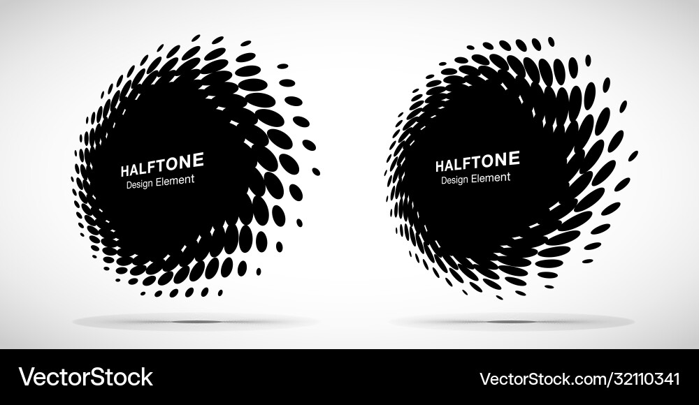 Halftone circle perspective frame abstract dots vector image