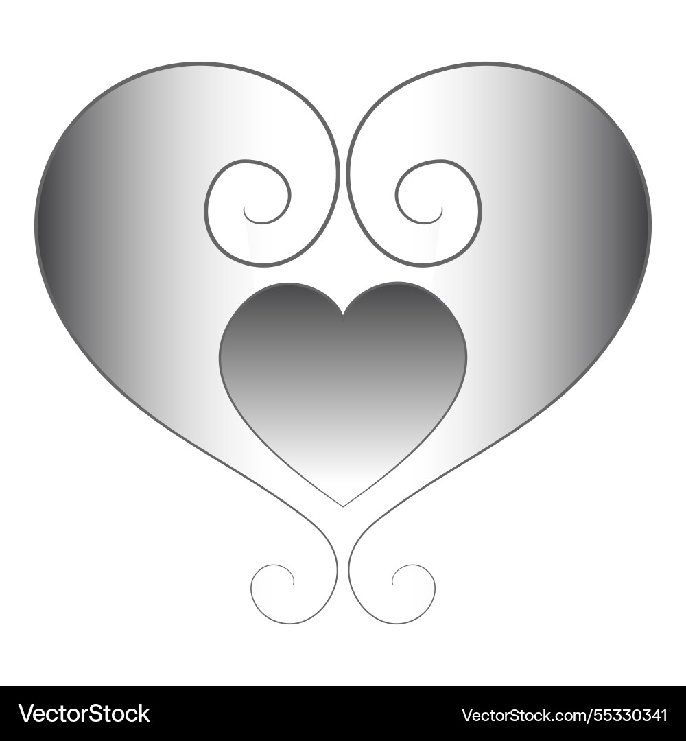 Heart design of curls minimalist gradient Heart design of curls minimalist gradient vector image